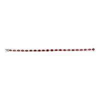 8.01&nbsp;Ct.Tw.Total Carat Weight Ruby and Natural Diamond Tennis/Line Bracelet, 18K White Gold Image