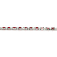 8.01&nbsp;Ct.Tw.Total Carat Weight Ruby and Natural Diamond Tennis/Line Bracelet, 18K White Gold Image