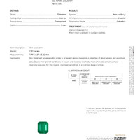 2.02 Ct. Emerald and Natural Diamond Solitaire Necklace, 14K White Gold Scan Report