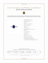 1.83 Ct. Blue Sapphire and Natural Diamond Three Stone Ring, 18K White Gold Scan Report