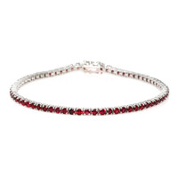 4.01&nbsp;Ct.Tw.Total Carat Weight Ruby Tennis/Line Bracelet, 14K White Gold Video