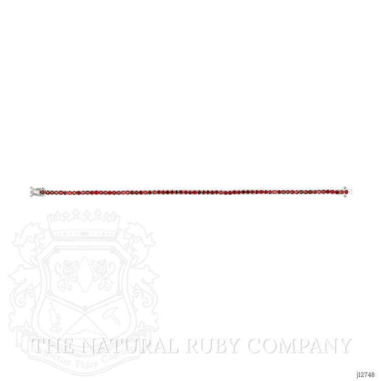 4.01 Ct.Tw. Ruby Tennis/Line Bracelet, 14K White Gold