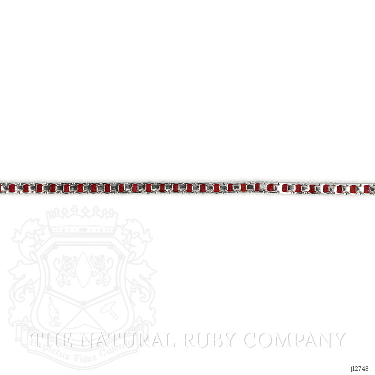 4.01 Ct.Tw. Ruby Tennis/Line Bracelet, 14K White Gold