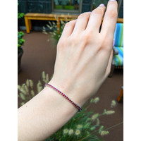 4.01&nbsp;Ct.Tw.Total Carat Weight Ruby Tennis/Line Bracelet, 14K White Gold Life Style