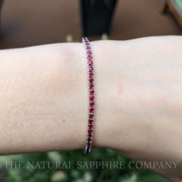 4.01 Ct.Tw. Ruby Tennis/Line Bracelet, 14K White Gold