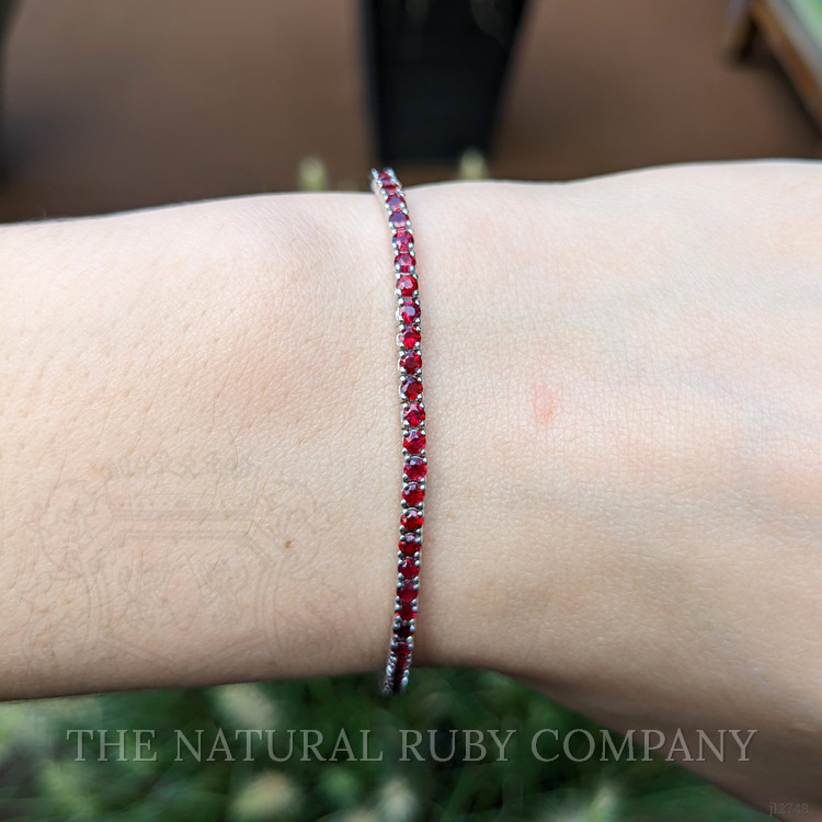 4.01 Ct.Tw. Ruby Tennis/Line Bracelet, 14K White Gold