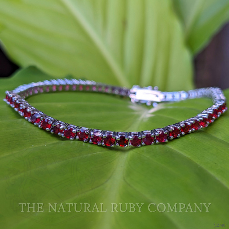 4.01 Ct.Tw. Ruby Tennis/Line Bracelet, 14K White Gold