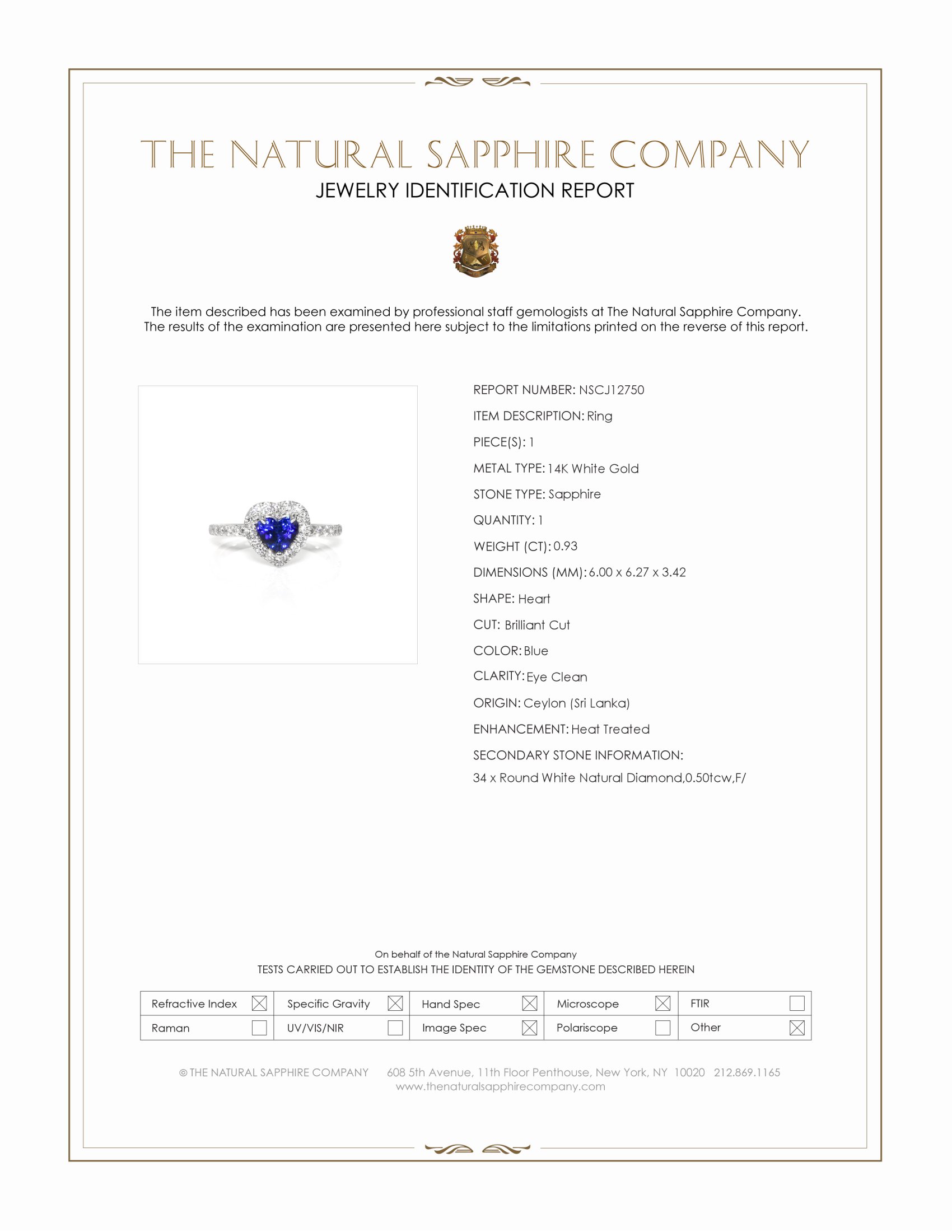 0.93 Ct. Blue Sapphire and Natural Diamond Pave Ring, 14K White Gold