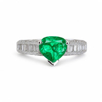0.96 Ct. Emerald Platinum 950 ring