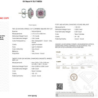 3.50 Ct.Tw.Total Carat Weight Pink Spinel and Natural Diamond Studs Earrings, 18K White Gold Scan Report