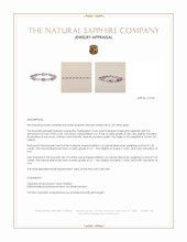 10.44 Ct.Tw.Total Carat Weight Pink Sapphire and Natural Diamond Tennis/Line Bracelet, 14K White Gold Appraisal