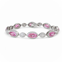 10.44 Ct.Tw. Sapphire 14K White Gold bracelet