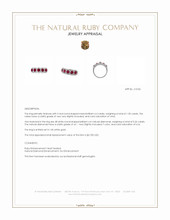 1.05 Ct. Ruby and Natural Diamond Pave Ring, 14K White Gold Appraisal
