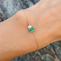 0.30 Ct.Tw. Emerald 14K Yellow Gold bracelet