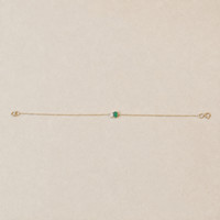 0.30&nbsp;Ct.Tw.Total Carat Weight Emerald Accent Stones Bracelet, 14K Yellow Gold Image