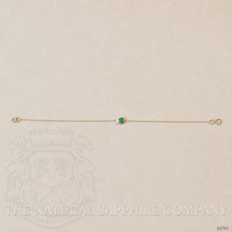 0.30 Ct.Tw. Emerald Accent Stones Bracelet, 14K Yellow Gold