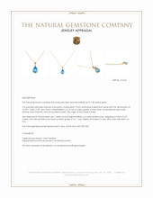 13.33 Ct. Blue Topaz and Natural Diamond Accent Stones Pendant, 14K Yellow Gold Appraisal