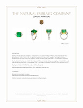 12.16 Ct. Emerald and Natural Diamond Three Stone Ring, 18K White & Yellow Appraisal