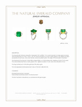 12.16 Ct. Emerald and Natural Diamond Three Stone Ring, 18K White & Yellow Appraisal