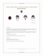 10.89 Ct. Purple Garnet and Natural Diamond Accent Stones Ring, Platinum 950 Appraisal