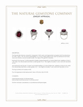 10.89 Ct. Pinkish Red Garnet and Natural Diamond Antique Style Ring, Platinum 900 Appraisal