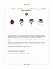 10.89 Ct. Purplish Red Rhodolite Garnet and Natural Diamond Antique Style Ring, Platinum 900 Appraisal
