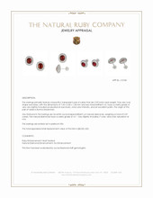 2.93 Ct.Tw.Total Carat Weight Ruby and Natural Diamond Studs Earrings, Platinum 950 Appraisal
