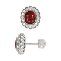 2.93&nbsp;Ct.Tw.Total Carat Weight Ruby and Natural Diamond Studs Earrings, Platinum 950 Image