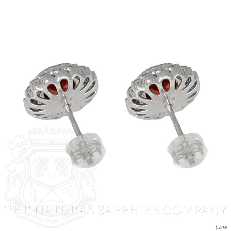 2.93 Ct.Tw. Ruby and Natural Diamond Studs Earrings, Platinum 950