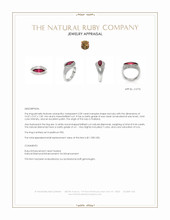 2.09 Ct. Ruby and Natural Diamond Accent Stones Ring, Platinum 950 Appraisal