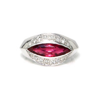 2.09 Ct. Ruby and Natural Diamond Accent Stones Ring, Platinum 950 Video