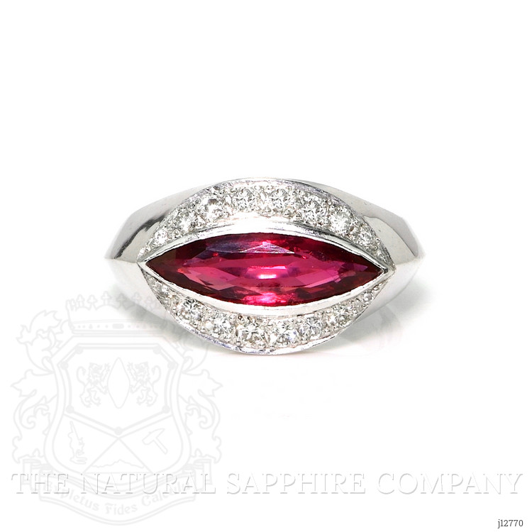 2.09 Ct. Ruby and Natural Diamond Accent Stones Ring, Platinum 950