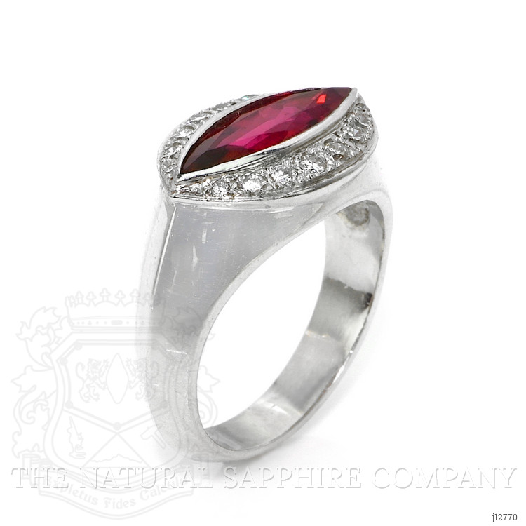 2.09 Ct. Ruby and Natural Diamond Accent Stones Ring, Platinum 950