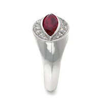 2.09 Ct. Ruby and Natural Diamond Accent Stones Ring, Platinum 950 Image