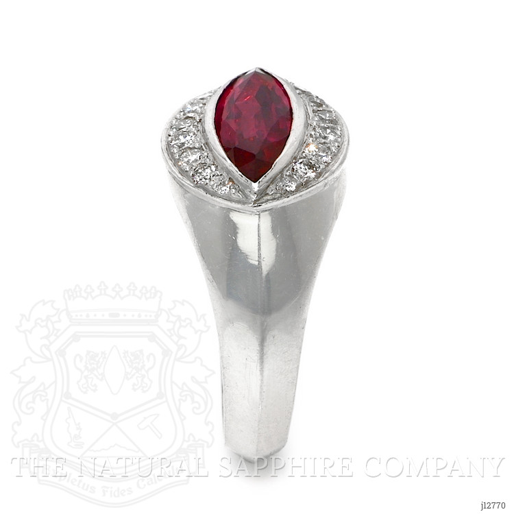 2.09 Ct. Ruby and Natural Diamond Accent Stones Ring, Platinum 950