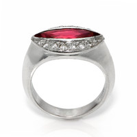 2.09 Ct. Ruby and Natural Diamond Accent Stones Ring, Platinum 950 Image