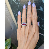 2.09 Ct. Ruby and Natural Diamond Accent Stones Ring, Platinum 950 Life Style