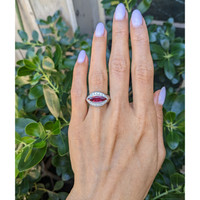 2.09 Ct. Ruby and Natural Diamond Accent Stones Ring, Platinum 950 Life Style