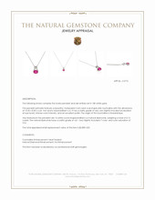 3.43 Ct. Pink Tourmaline and Natural Diamond Accent Stones Pendant, 18K White Gold Appraisal