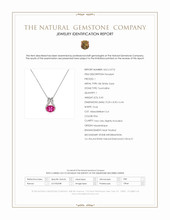 3.43 Ct. Pink Tourmaline and Natural Diamond Accent Stones Pendant, 18K White Gold Scan Report