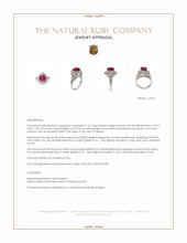 1.27 Ct. Ruby and Natural Diamond Antique Style Ring, Platinum 950 Appraisal