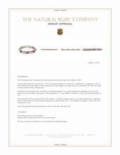 8.50&nbsp;Ct.Tw.Total Carat Weight Ruby and Natural Diamond Pave Bracelet, Platinum 900 Appraisal