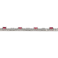 8.50&nbsp;Ct.Tw.Total Carat Weight Ruby and Natural Diamond Pave Bracelet, Platinum 900 Image