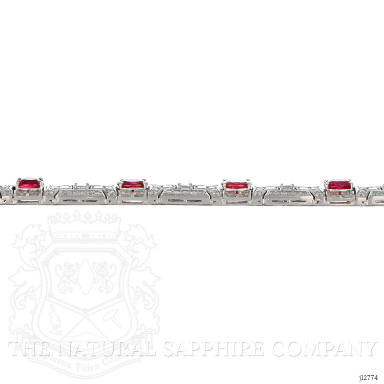 8.50 Ct.Tw. Ruby and Natural Diamond Pave Bracelet, Platinum 900