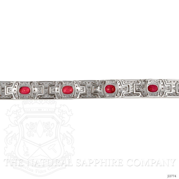 8.50 Ct.Tw. Ruby and Natural Diamond Pave Bracelet, Platinum 900