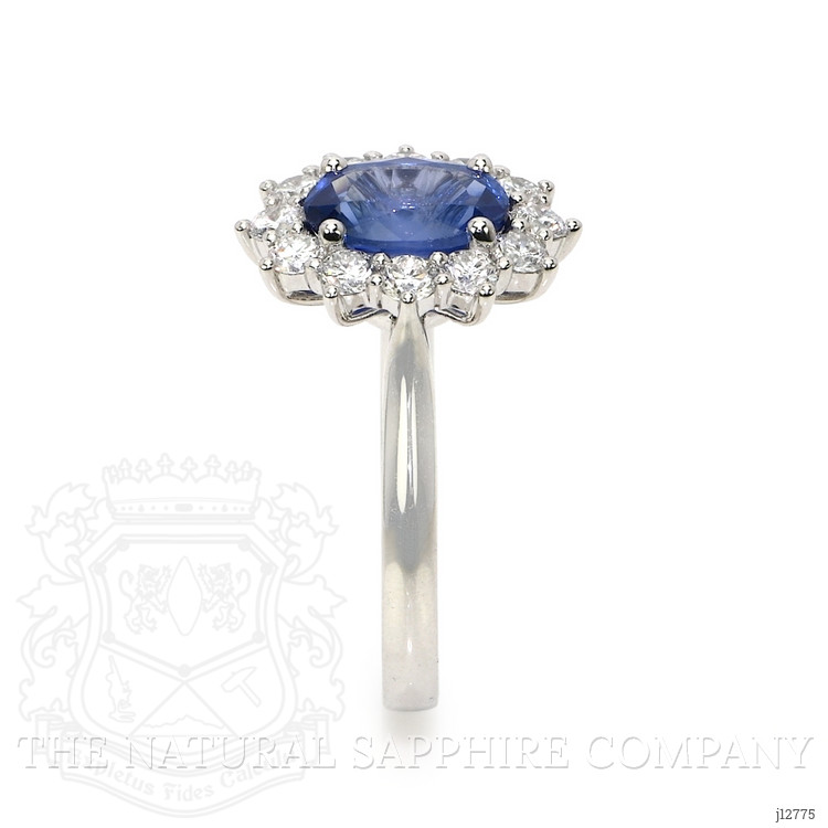 1.94 Ct. Blue Sapphire and Lab Grown Diamond Accent Stones Ring, 14K White Gold