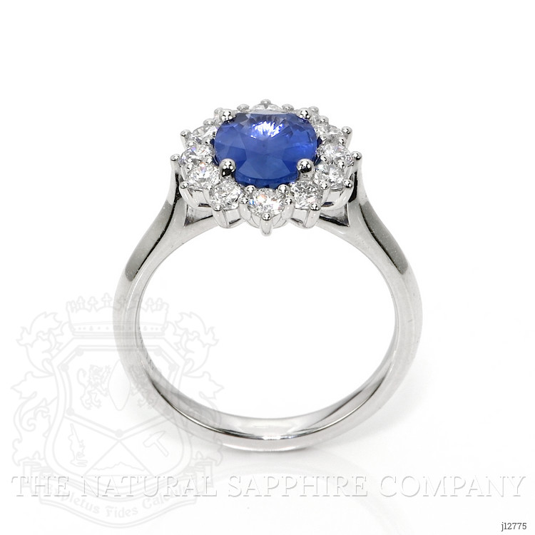 1.94 Ct. Blue Sapphire and Lab Grown Diamond Accent Stones Ring, 14K White Gold