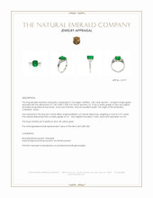 1.82 Ct. Emerald and Natural Diamond Three Stone Ring, Platinum & 14K Yellow Appraisal