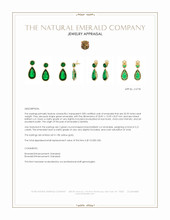 32.95&nbsp;Ct.Tw.Total Carat Weight Emerald Drops Earrings, 18K Yellow Gold Appraisal