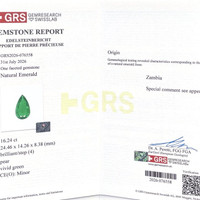 32.95 Ct.Tw.Total Carat Weight Emerald Drops Earrings, 18K Yellow Gold Scan Report